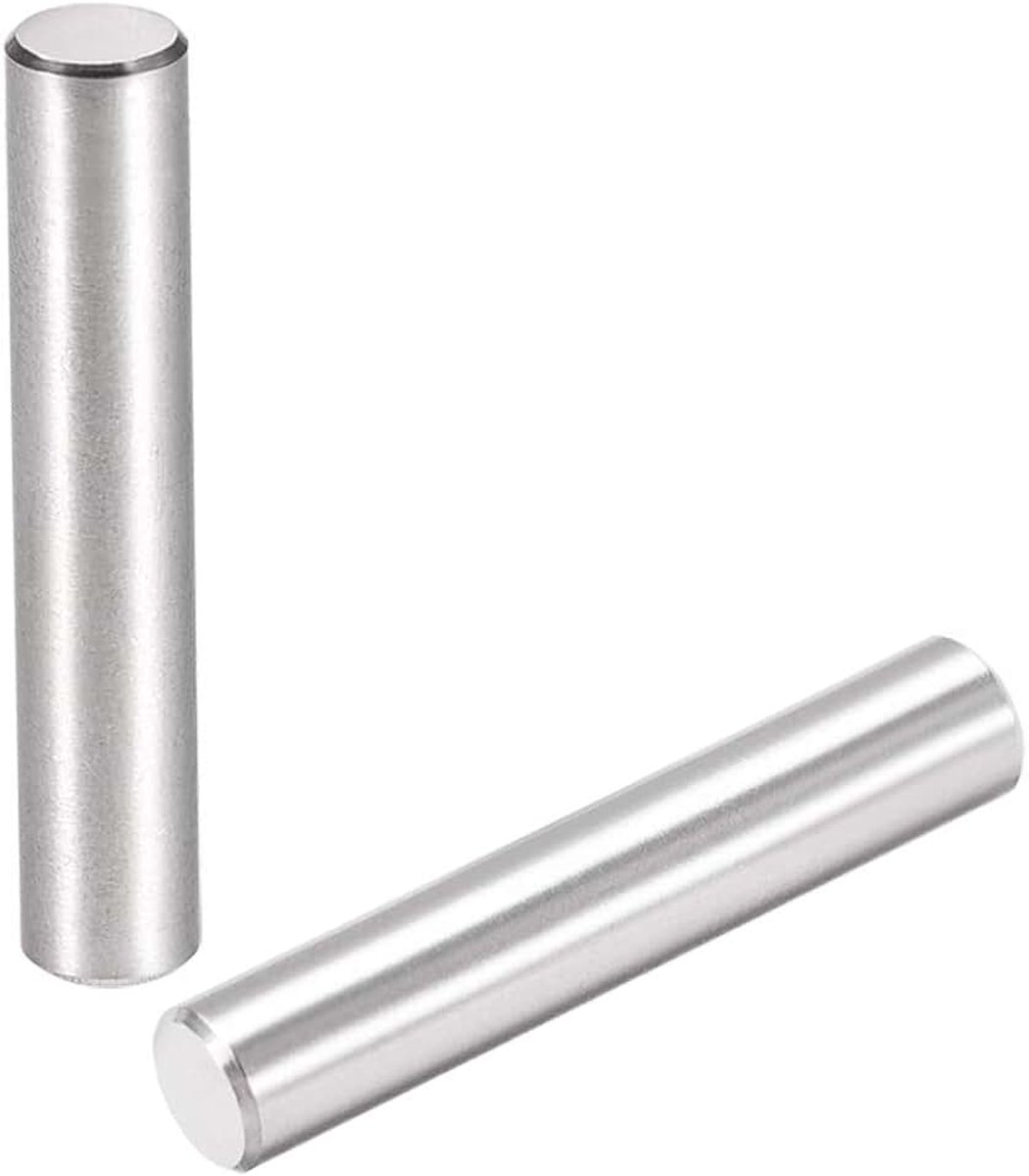 Sourcing map 25 stuks paspoortpen 304 roestvrij staal cilindrische planksteunpen bevestigingselementen zilver toon 6 mm x 35 mm