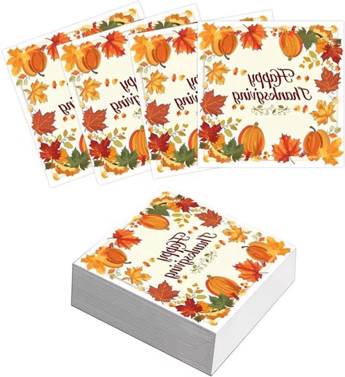 Papieren servetten voor herfst en Thanksgiving, decoratieve tuinservetten, 33 x 33 cm, 24 stuks