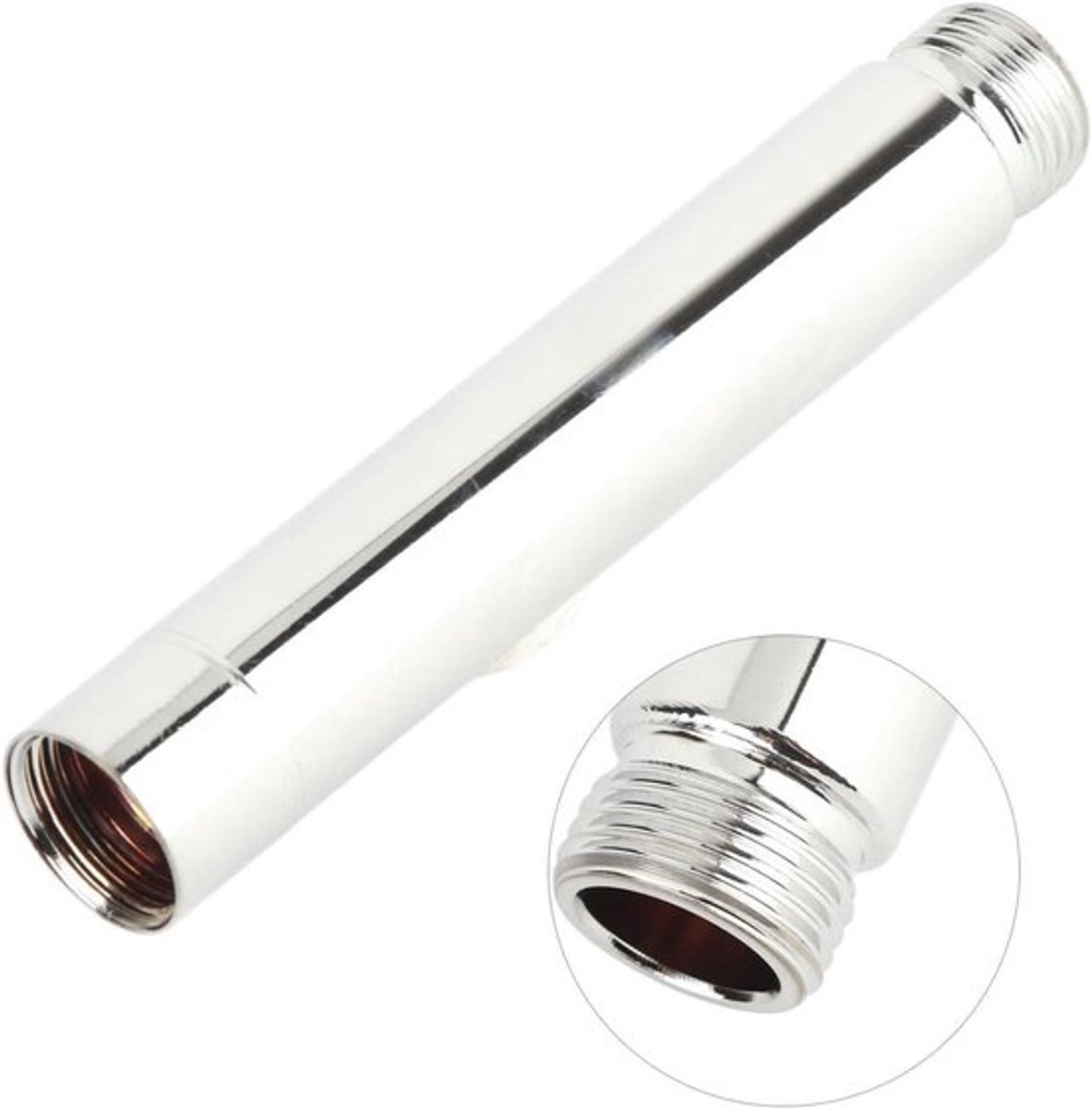 Doucheverlengbuis 4 inch - Roestvrij staal - Verchroomd - Handkopverlenging - Badkamertoebehoren - Duurzaam - Modern - Gemakkelijke installatie