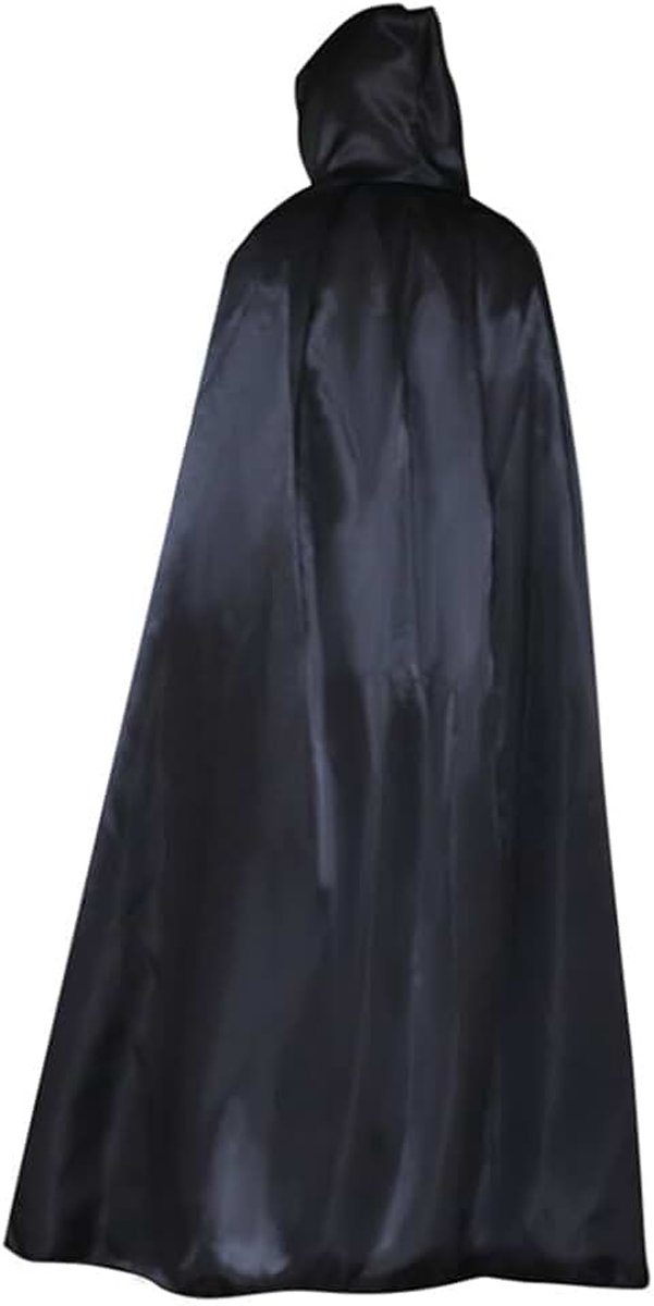 Byou Halloween cape, uniseks, cape met capuchon, lange zwarte cape met capuchon, voor cosplay, Halloweenkostuum