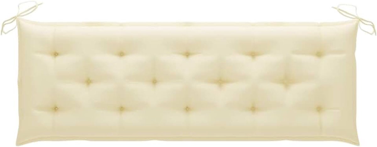 Tuinkussen, zitkussen, bankkussen, outdoor, stof, wit, crème, 150 x 50 x 7 cm
