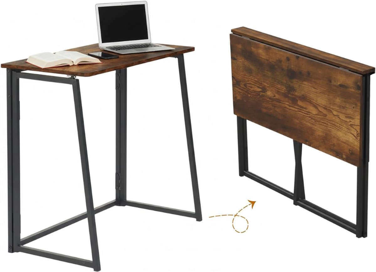 ZRNS® Inklapbaar Bureau - Opvouwbare Tafel - Werktafel - Ruimtebesparend - 80 x 40 cm - Bruin
