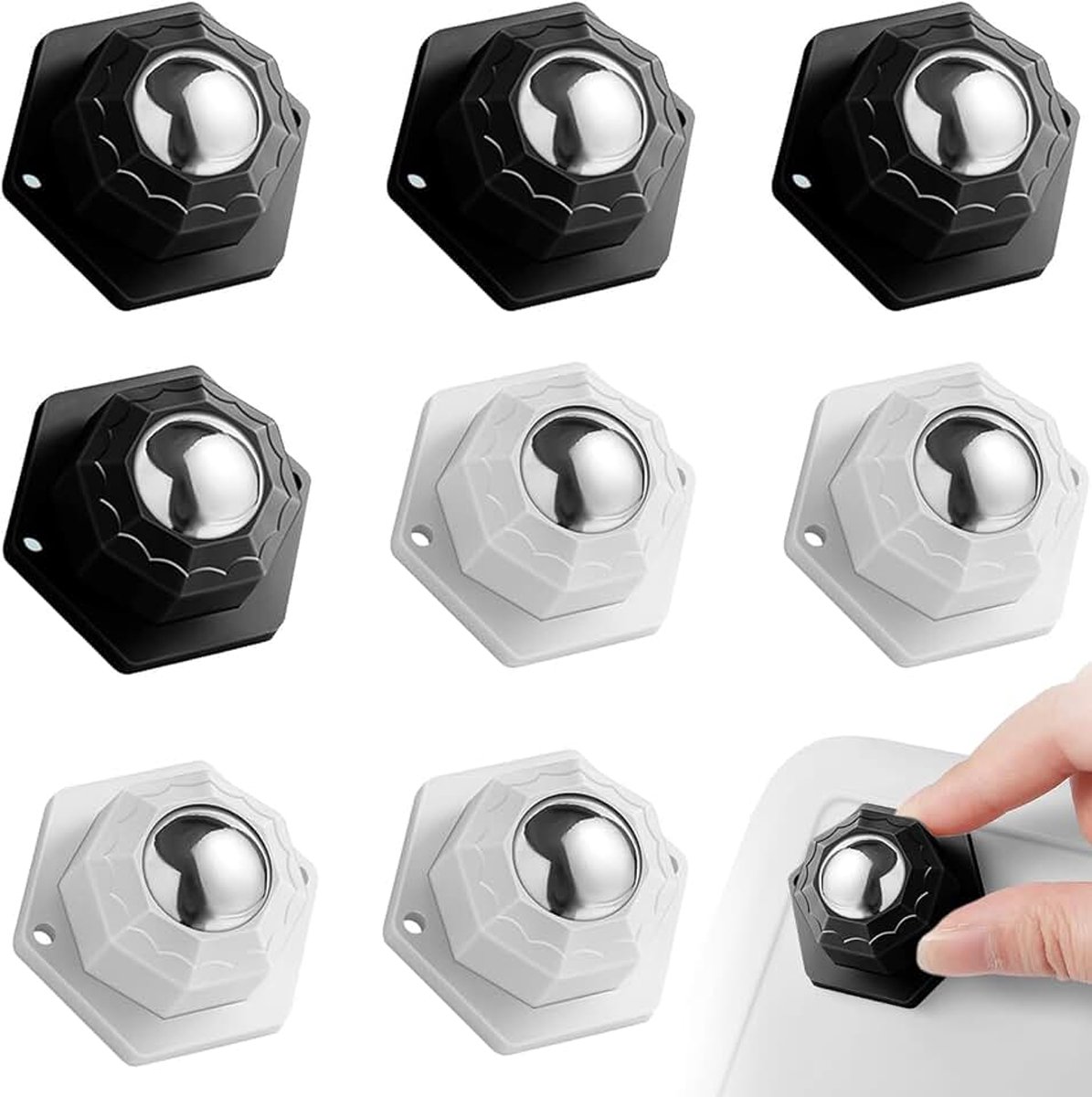 8 stuks meubelwielen, wielen voor meubels, kogelwielen, zware belasting, meubelwielen, klein, voor meubels, keukengerei, elektrische apparaten