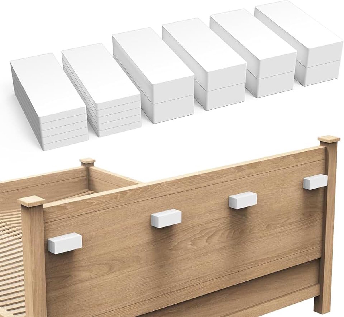 16 stuks afstandhouders voor de muur, EVA-schuim, wandbescherming voor bed, bedaccessoires, deurgreepbescherming, geschikt voor banken, bedden, deurgrepen, tafels, 8 cm x 4 cm x 0,3 cm + 8