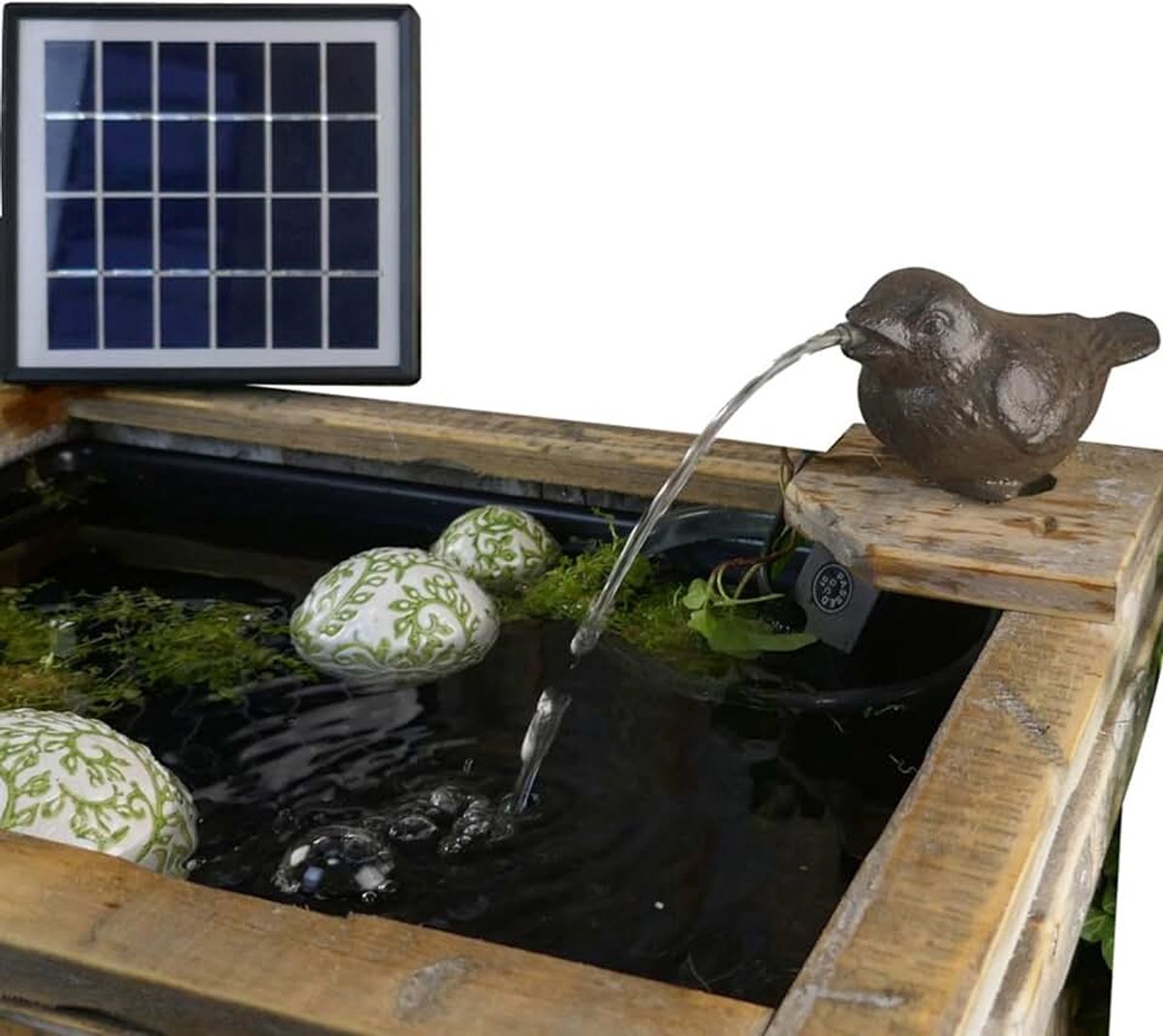 Gartenzaubereien Waterspuwer mus incl. zonnepomp gietijzer vijverdecoratie