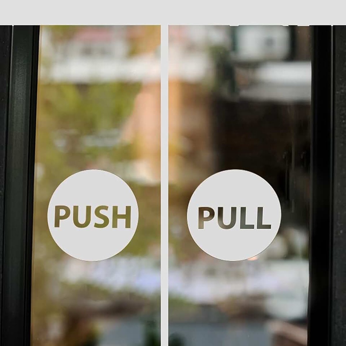 Push Door Stickers 6cm Shop Window Salon Bar Cafe Restaurant Office Vinyl Sign