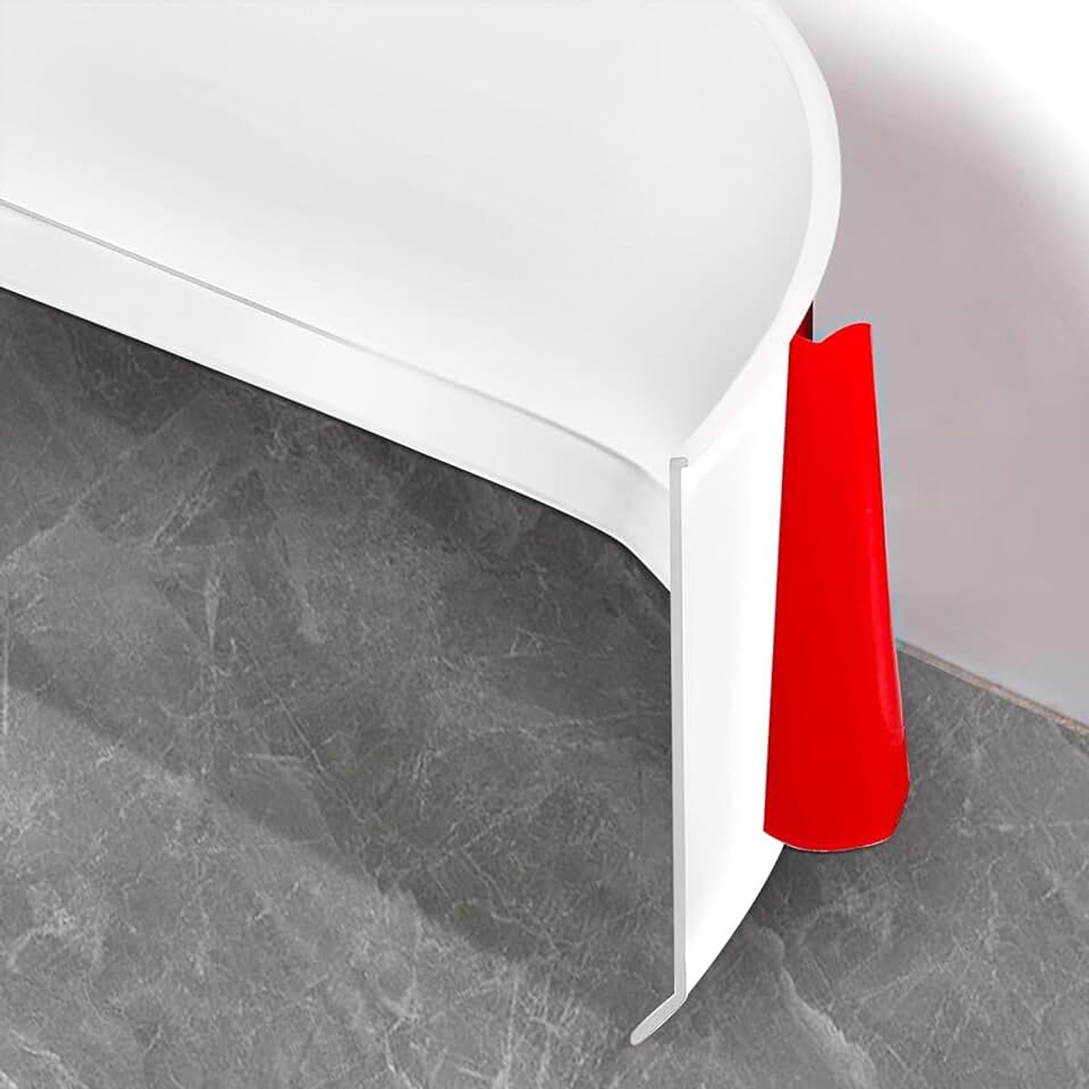 Plint zelfklevend, 10 cm x 10 m plint zelfklevend voor keuken en badkamer, zachte plint zelfklevende eindstrip van pvc, flexibele kniklijst plinten - wit