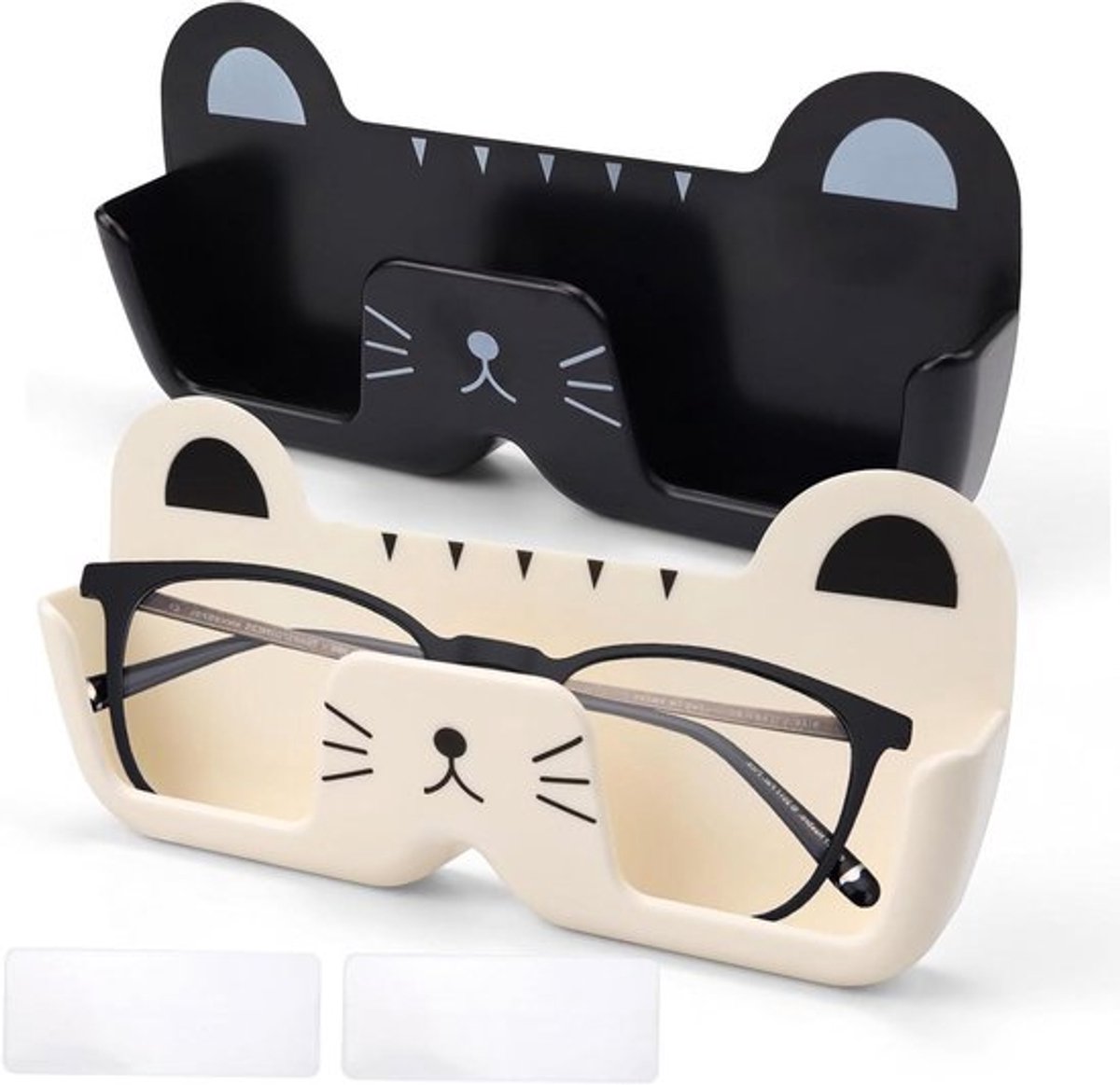 Brillenhouder voor Auto - Set van 2 - Opslag voor Bril - Schattige Kattenstyling - Geen Gaten Nodig