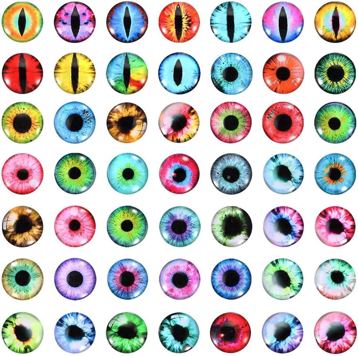 Ogen, 100 stuks, ronde glazen ogen, dieren, gehaakte ogen voor kleipoppen, knutselen, doe-het-zelf bevindingen, sieraden maken, veelkleurig