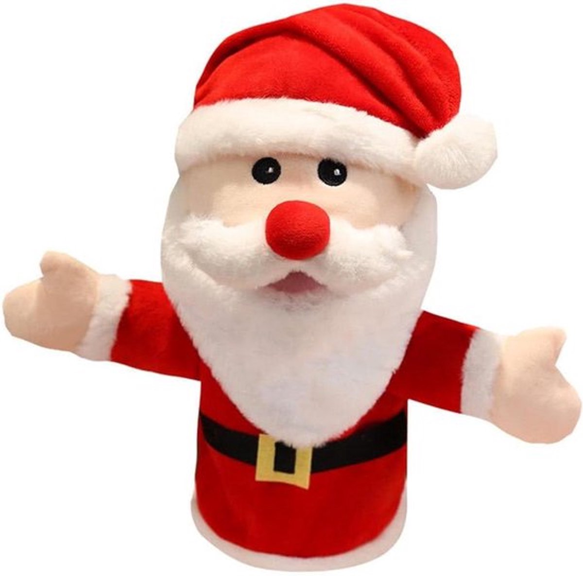 Kerstman marionet opbergtas voor baby poppen - pluche opbergtas voor educatief speelgoed met speelgoedopslag.