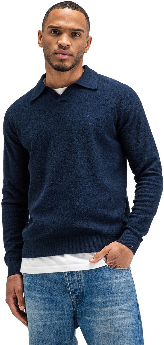 Butcher of Blue poloshirt korte mouw donkerblauw