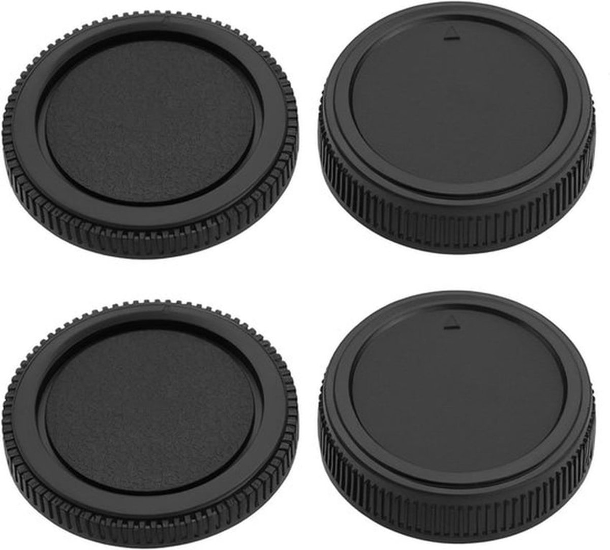 Lensbescherming Set - Olympus - Zwart - Stofkap - Compatibel met Camera - Set van 2 - Lensdop vervanging - Geschikt voor Olympus Camera's met OM Mount