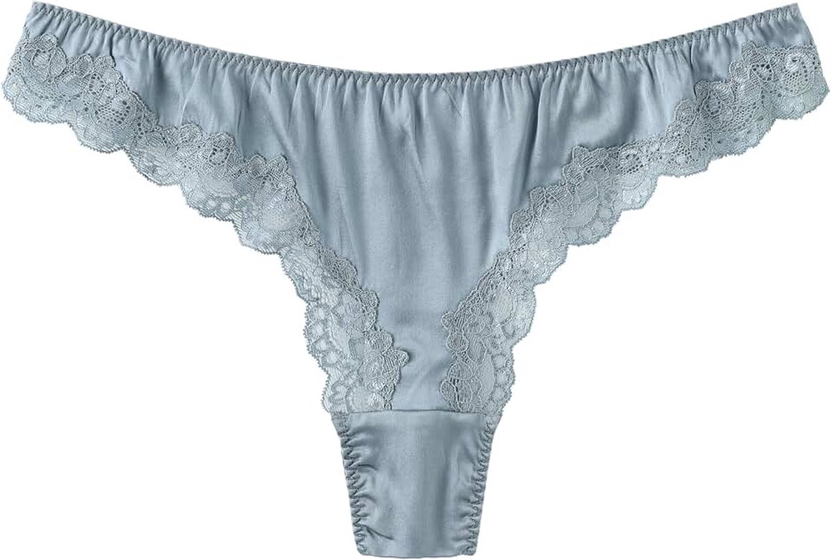 Zijden G-string slipje satijnen T-achterkant kanten string ondergoed