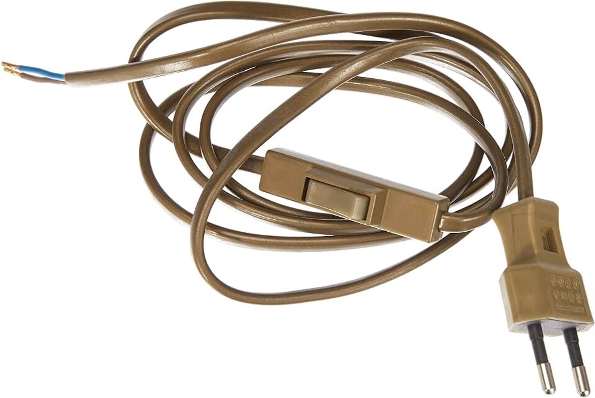 70528 geaard contact schakel-1,5 m kabel-gouden kunststofkabel-IP20 voor binnen goud