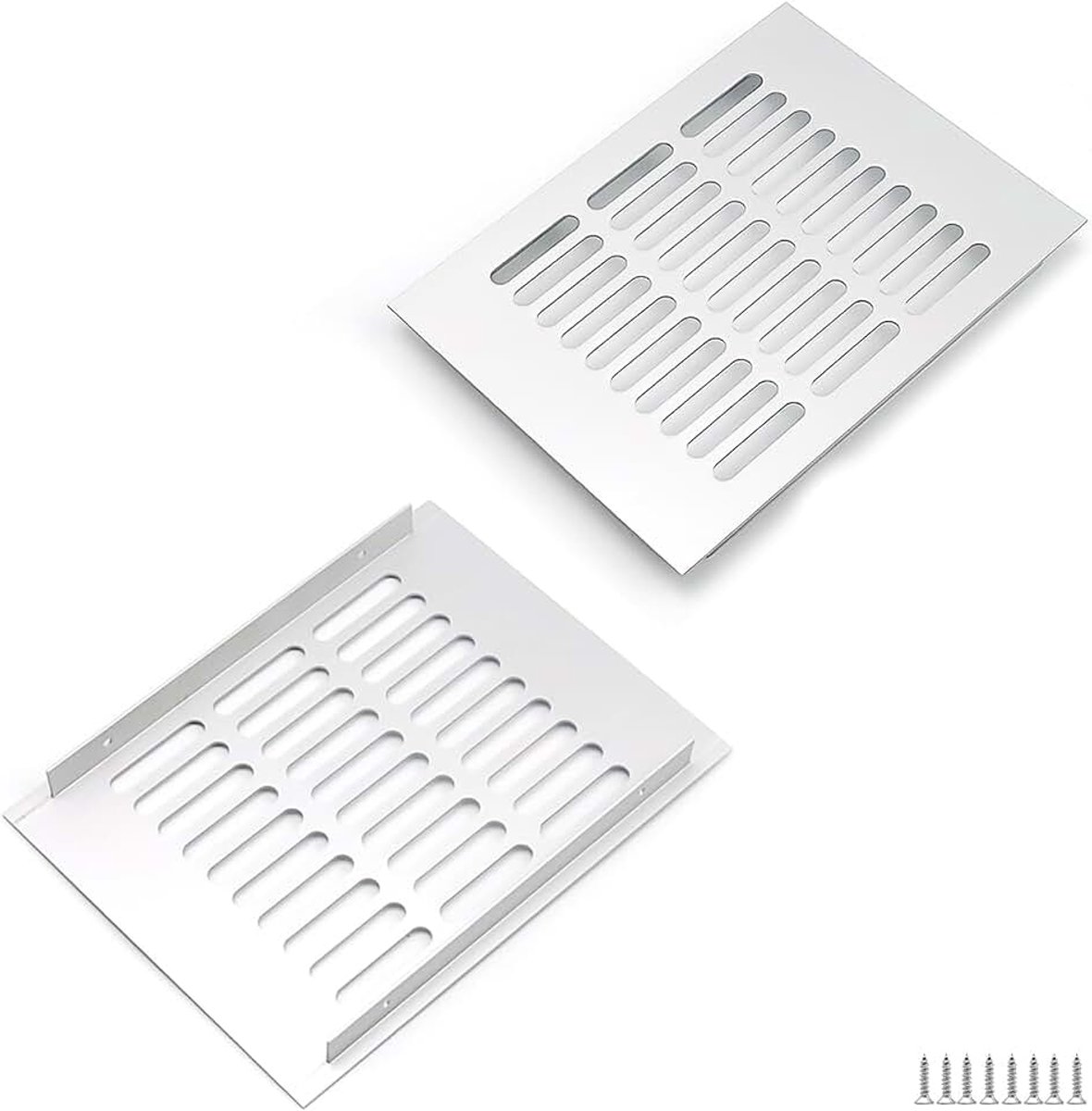 Roosters 200x150mm zilver rechthoekig - ventilatieroosters voor kasten, slaapkamers en deuren