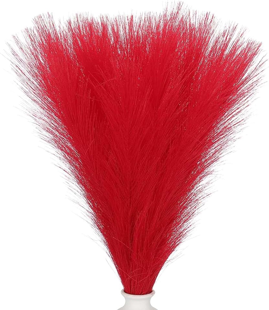 Set van 50 kleine kunstmatige droge pampagrassen los voor interieurdecoratie, bruiloftsvaas, 55,1 cm, rood