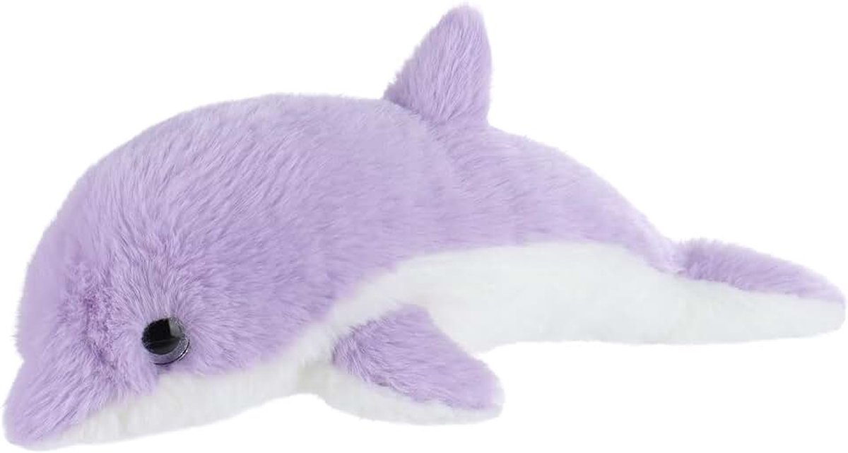 Lamb Dolfijn Zeedier pluche dieren voor kinderen, zacht schattig knuffeldier voor baby's, meisjes en jongens, pluizige dolfijn, paars, 30 cm