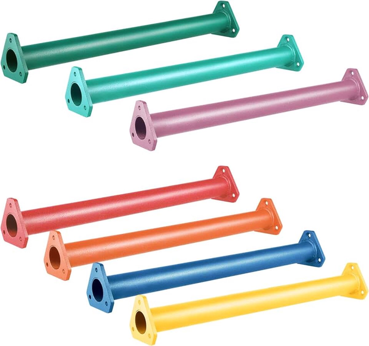 16 Inch 7 Kleuren Stalen Monkey Bars Ladder Sporten Set voor Achtertuin Speeltuin en Kinderen Indoor en Outdoor Klimmen Kit (7 Pack)