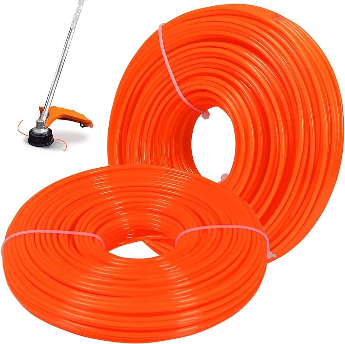 Draad, 328 voet 100 m ronde grastrimmer-lijn, sterk snoersnoer voor tuinstrimmer grastrimmers elektrisch (oranje)