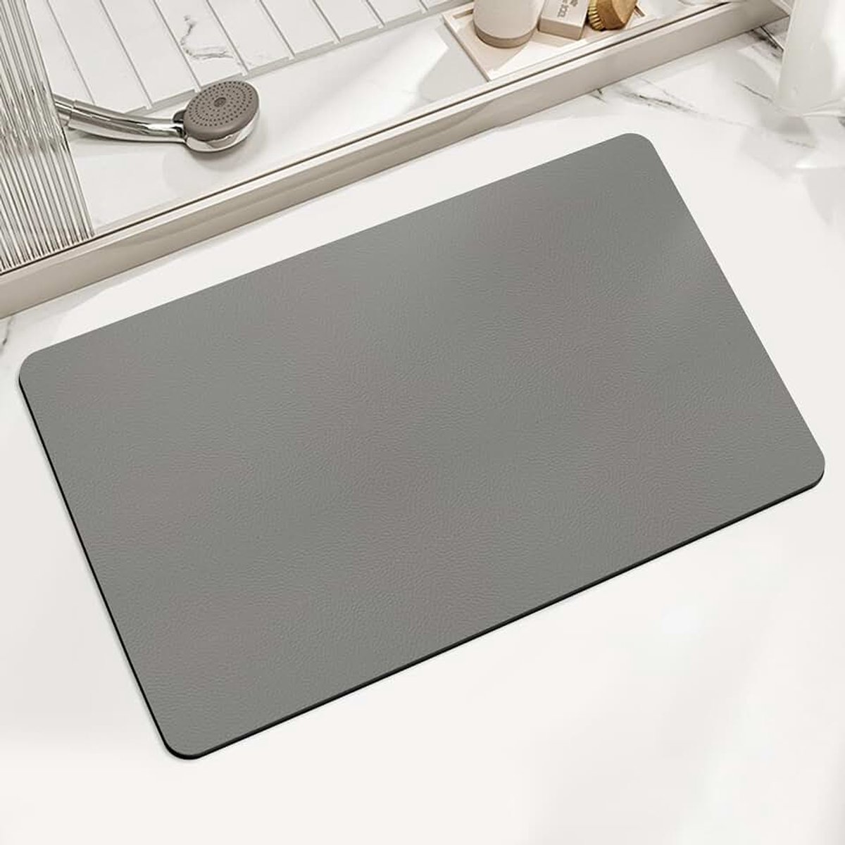 Badmat, Badkamer Kleed, Waterabsorberende Snel Drogende Vloerkleden, Antislip en Schimmelwerende Badkleden Voor Badkuip, Toilet en Doucheruimte (Grey, 40X60cm)