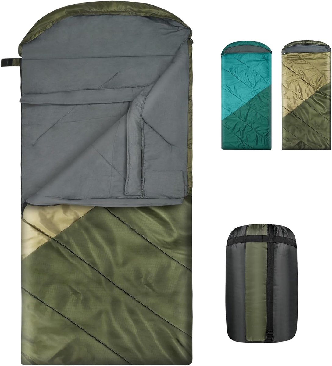 SnelShoppen - Lichtgewicht waterdichte XL-slaapzak voor volwassenen, ideaal voor kamperen, backpacken, wandelen, geschikt voor grote personen, warm en