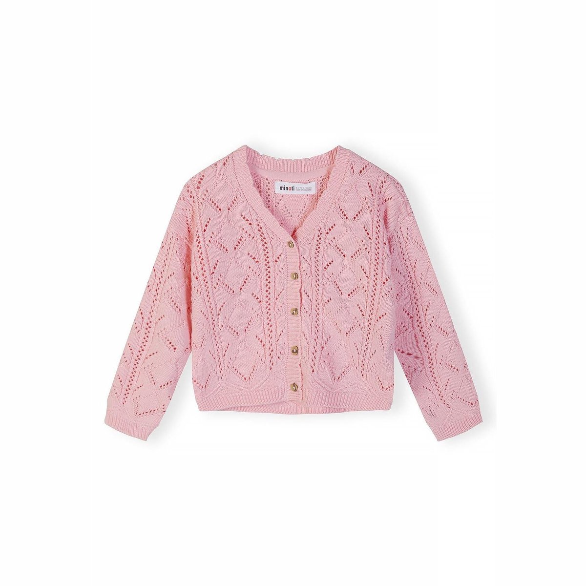 Minoti vest meisjes gebreid met ajour patroon - 100% katoen