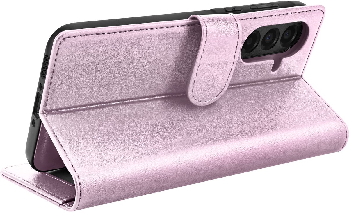 Mayaxess, Portemonnee Hoesje Geschikt voor Samsung Galaxy A56 Anti-RFID Met Afneembare Case, Champagneroze