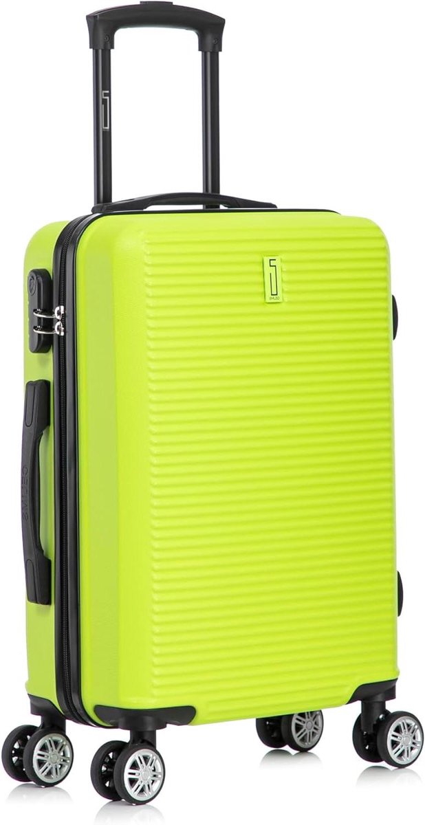Koffer Cabine - Reiskoffer Handbagage - Korte Trip - Geintegreerd Slot - 55x35x22 cm - Neon Geel