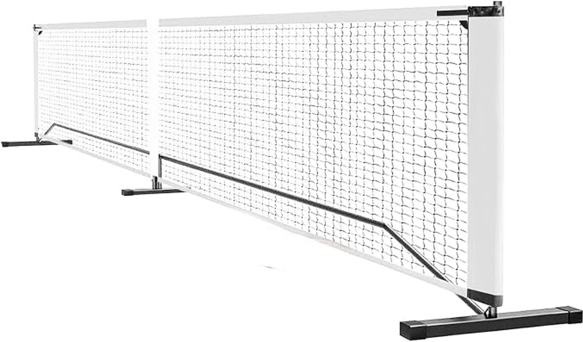 HOERFURIY - 22FT Reglementaire Draagbare Pickleball Net Complete Set - 4 Houten Rackets - Snel te monteren voor binnen en buiten