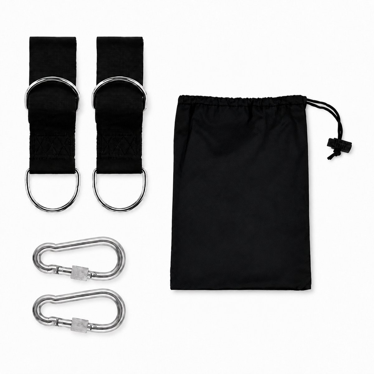 Hangmat Ophangset 300 kg - 2 Riemen 150 cm met Karabijnhaken - Schommelbevestiging voor Hangmat, Hangstoel en Nestschommel - met Opbergtas