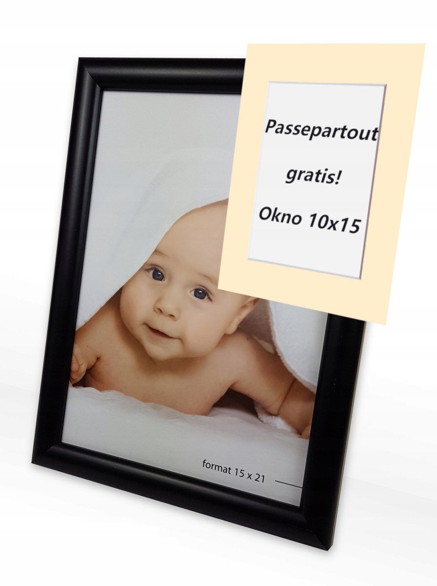 Houten Fotolijst 15x21 met Passe-partout voor 10x15 Foto