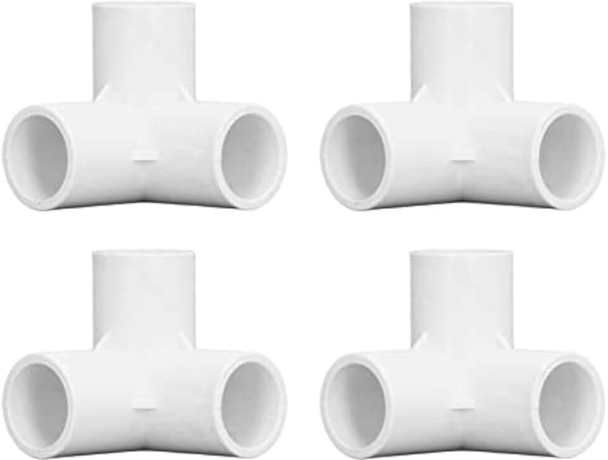 Buisfittingen PVC Plastic Rechthoek T -stuk Hoekconnector - 10 Pack met 20 Mm Binnendiameter voor Veelzijdige Toepassingen in Meubels en Kasconstructie (WHITE)