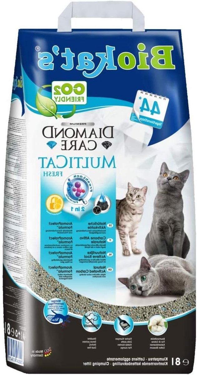 Kattenbakvulling - Klaar voor katten - Meerdere katten - Geactiveerde koolstof - 3 zakken - Wit
