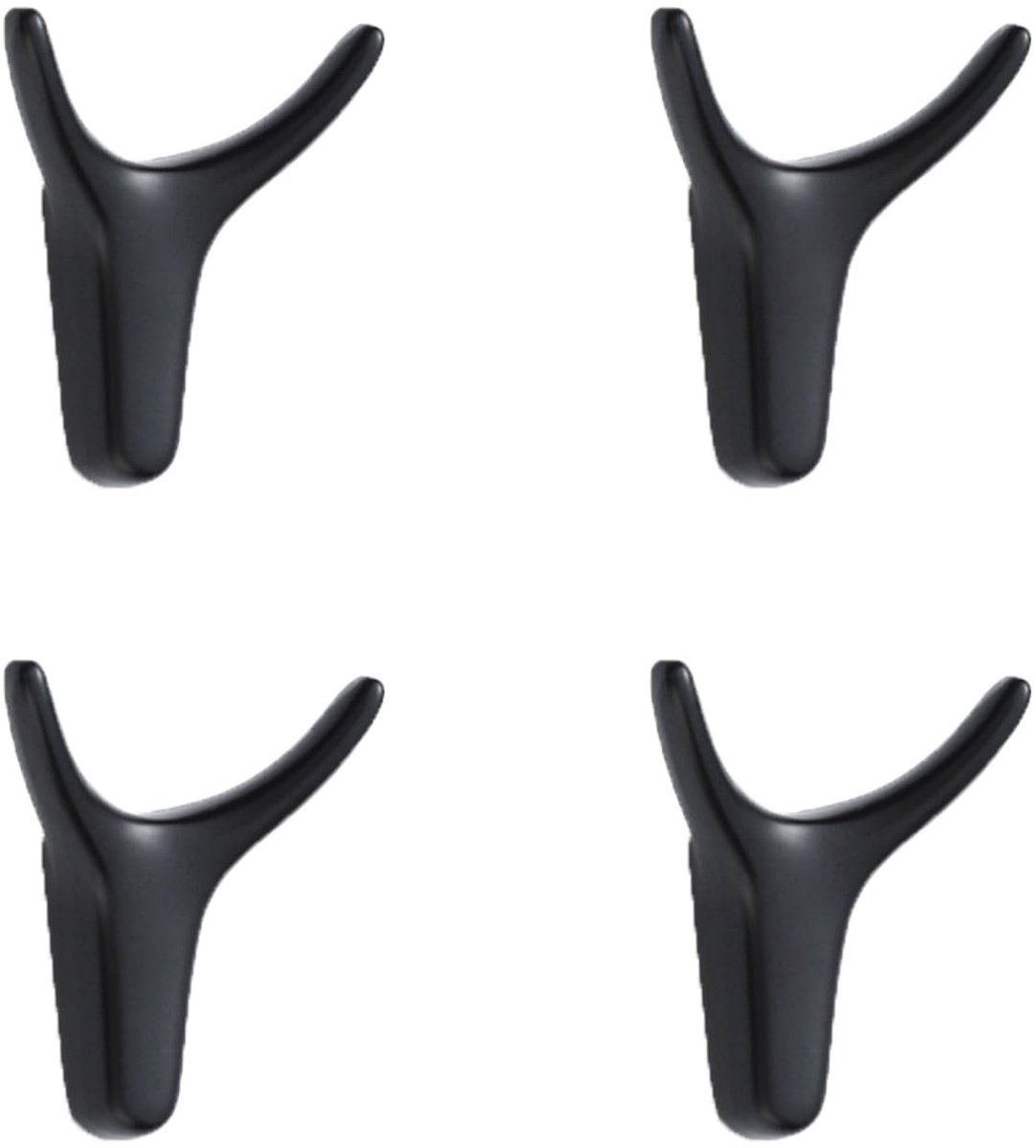 Dubbele Wandhaken, Garderobehaken, Aluminiumlegering Wandhaken, Kledinghaken, voor Badkamer, Keuken, SSlaapkamer, Multifunctionele Haken, Mantelhaken Met, Zwart