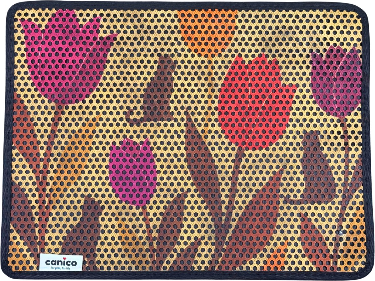 Canico Kattenbakmat - Uitloopmat - Tulpen - 60 x 45 cm