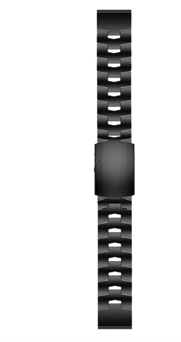 QuickFit Titaniumstalen Horlogeband compatibel met Garmin Fenix 7/6X Pro - Vouwsluiting, Meerdere Kleuren