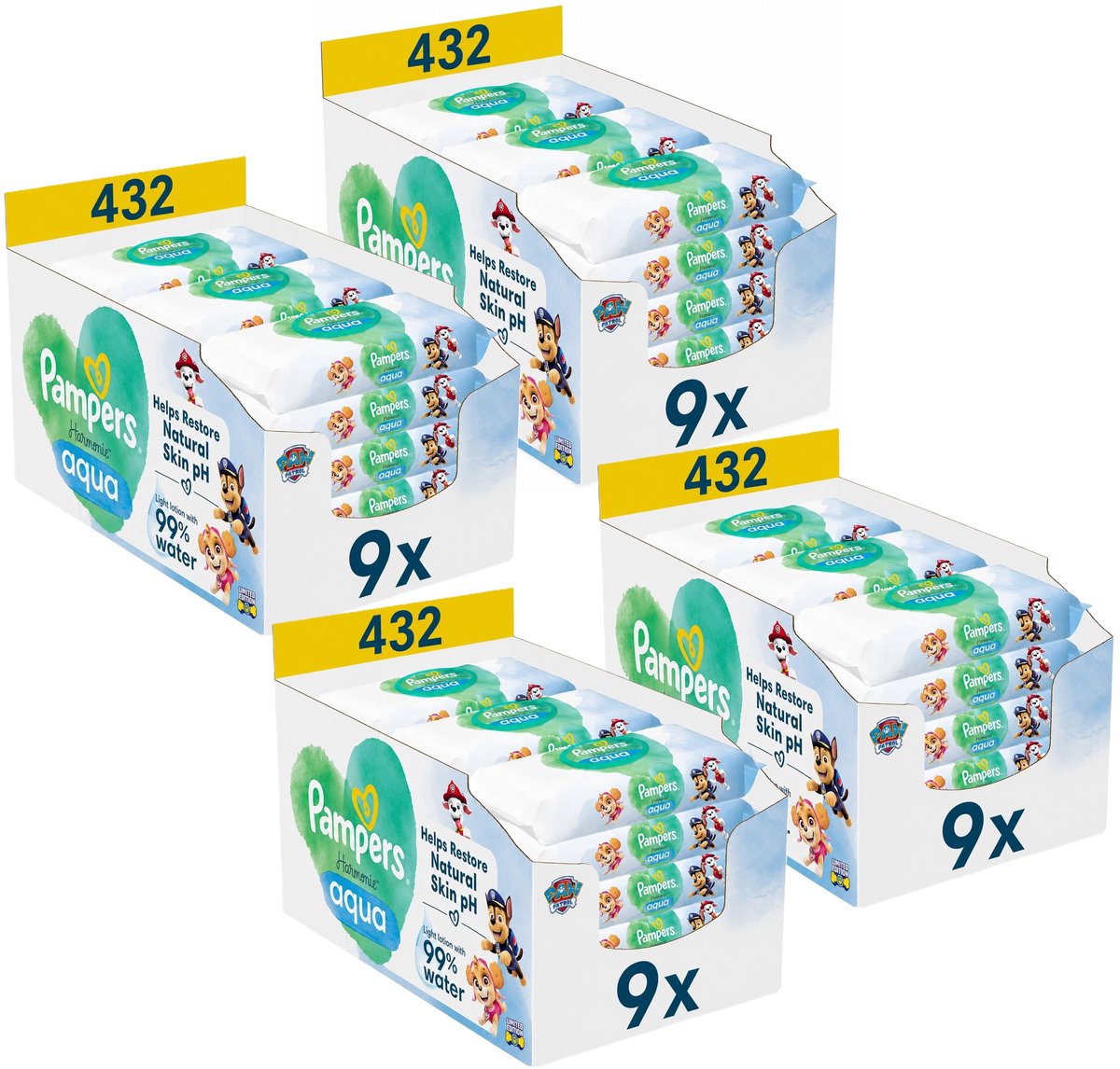 Pampers Harmonie Aqua billendoekjes | 432 stuks