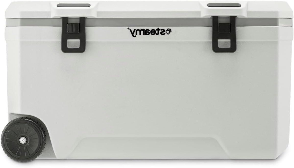 Koelbox met wielen - Grote koelbox - Buitenactiviteiten - Houdt ijs tot 5 dagen - 120 liter - Wit