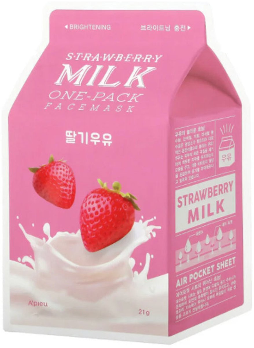Milk One-Pack Facemask #Strawberry Milk