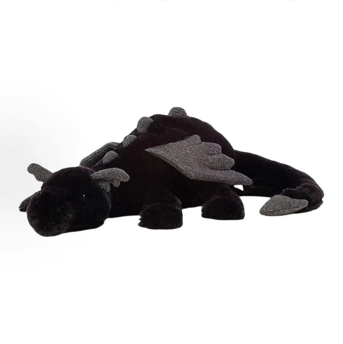 Casalora Pluche Knuffel – Draakkussen Drake Knuffel – 70 cm – Sknuffel Dino Speelgoed – Zwart
