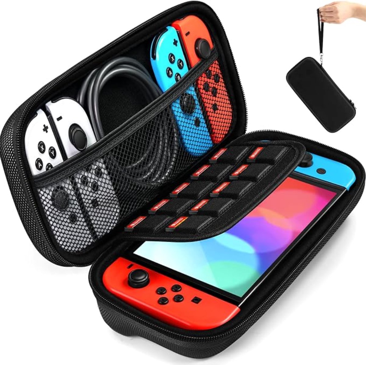 LNMsolutions® Nintendo Switch Case - Nintendo Switch Accessoires - Geschikt voor Nintendo Switch - Zwart - 26cm x 13cm x 5cm