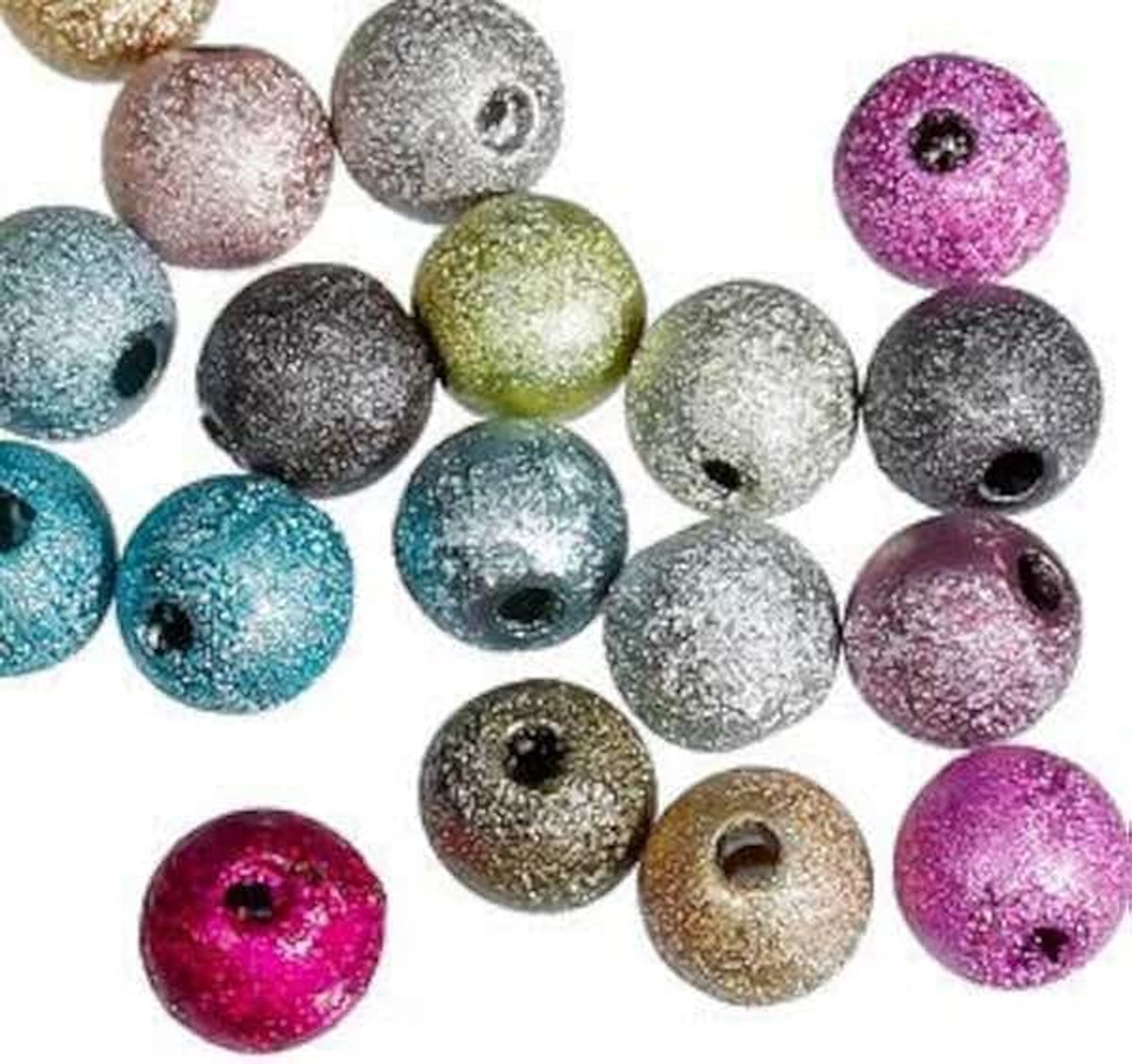 Lievelingsladen 500 stuks acrylkralen kleurrijk, 6 mm mat kunststof kralen 1 mm, om te knutselen, parels, sieradenproductie, doe-het-zelf werk, sierparels om op te rijgen
