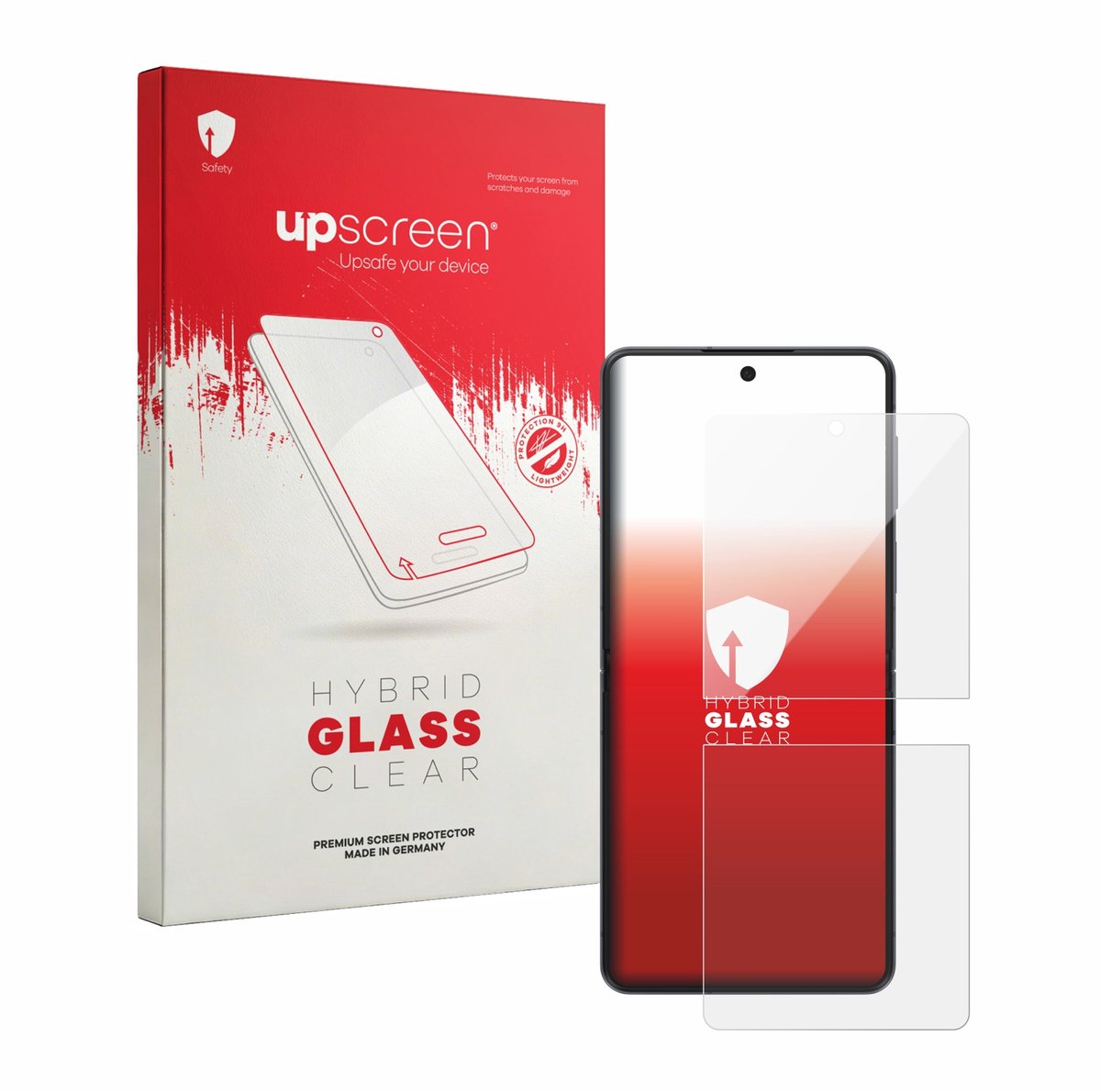 upscreen - Screenprotector voor Samsung Galaxy Z Flip 8 - Folie Beschermfolie Beschermglas transparant