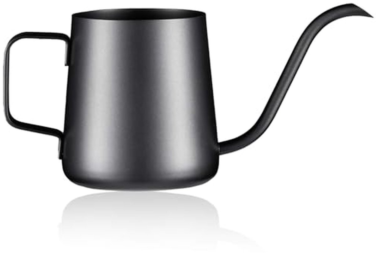 Giet over waterkoker - Koffie theepot - Koffie thee zetten - Nauwkeurige zwanenhals tuit - 350 ml inhoud - Zilver
