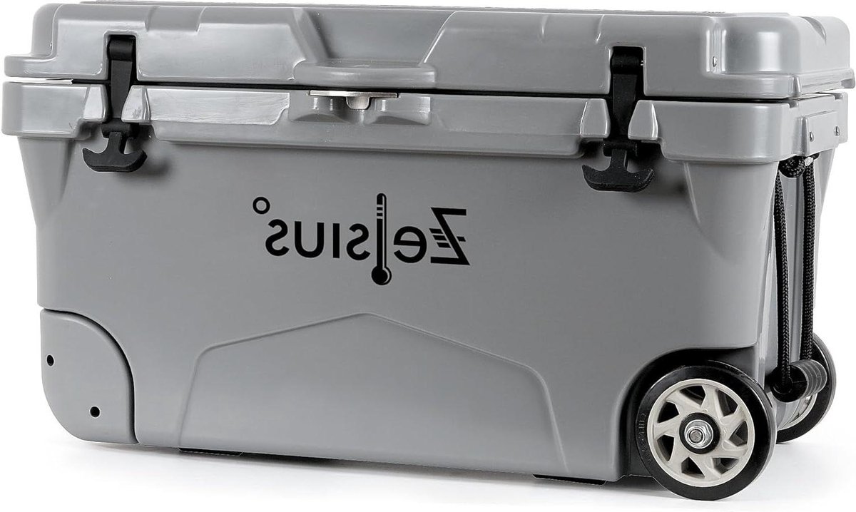 Koelbox met wielen - Isolatiebox Thermobox - Outdoor Vervoer - Houdt 10 dagen koel - 50 liter - Grijs