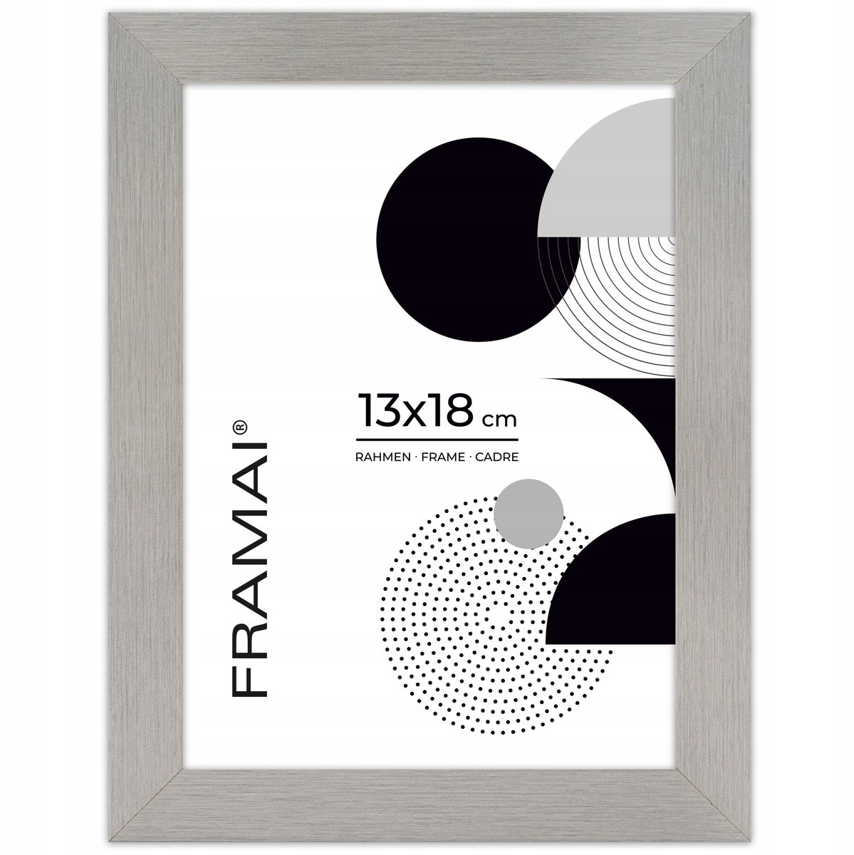 Zilveren fotolijst 13x18 cm MDF, staand of hangend