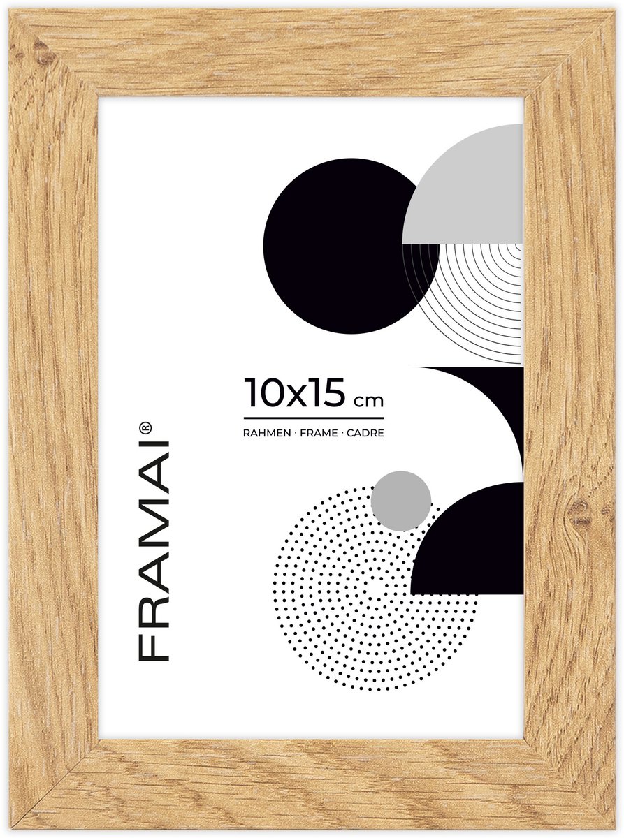 MDF Fotolijst 10x15 cm Eikenlook - Staand of Hangend