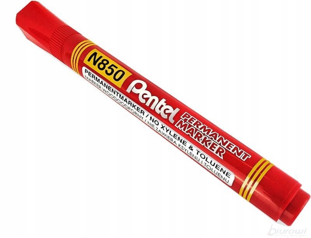 Pentel N850 Permanente Marker Rood - Voor Gladde Oppervlakken