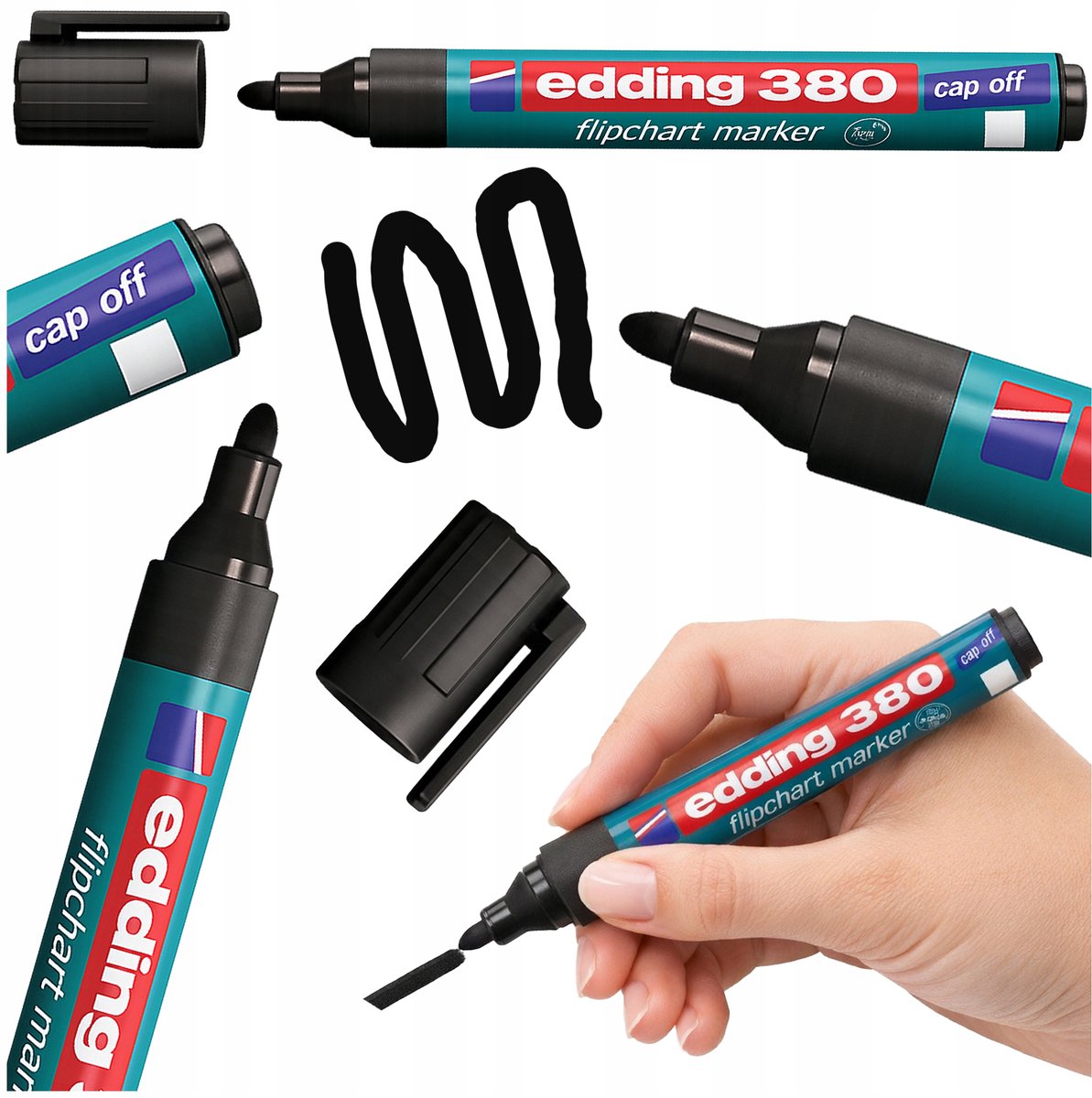 Edding Zwarte Marker voor Papier - Sneldrogend & Lichtecht