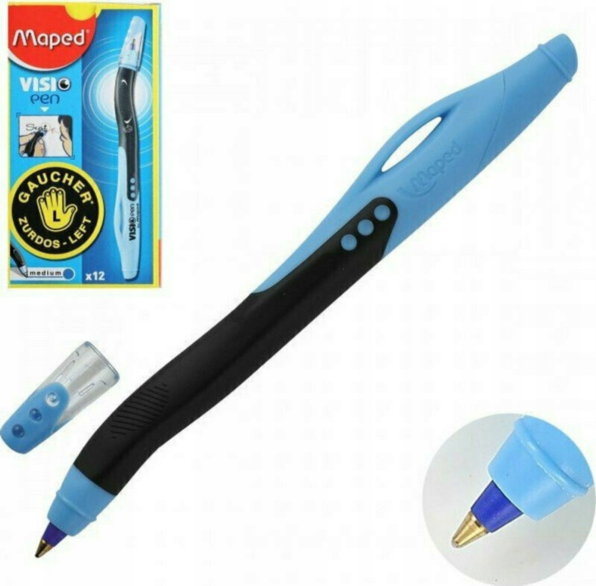 Maped Visio Pen Blauwe Linkshandige Pen, Ergonomisch Ontwerp